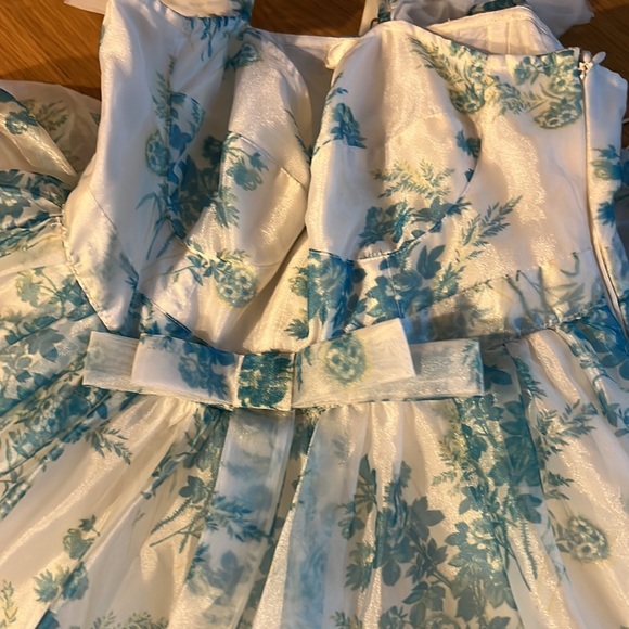 NWT Loveshackfancy Blue Macron Floral tulle maxi Gown - Picture 11 of 16